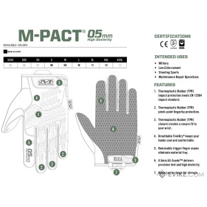 Перчатки Mechanix Tactical M-Pact 0,5 mm Black | цвет черный | (MPSD-55)